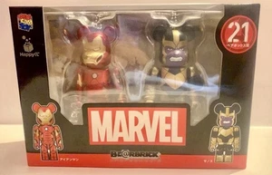 Marvel Japan Medicom Bearbrick Happy Lottery 100% Figurenset Iron Man Thanos #21 - Bild 1 von 2