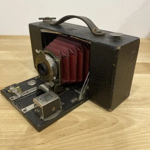 Kodak No.2 Folding Pocket Brownie Roll Film Camera Red Bellows ! - Picture 1 of 11