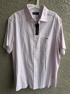 Vineyard Vines Para Hombre Seersucker Rosa Rayas Ballena Mangas Cortas Elastizadas XL NUEVO CON ETIQUETAS - Imagen 1 de 4
