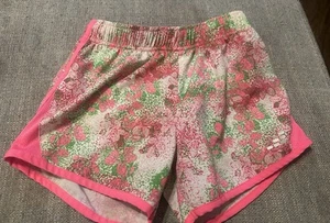 Girls Size 8-10 Medium BCG Lined Running Gym Pink Print Active Shorts - Picture 1 of 4