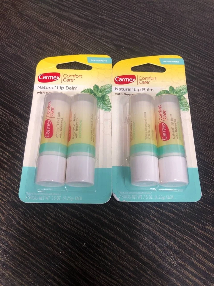 PAQUETE DE 2 bálsamos labiales Carmex Comfort Care cera de abejas paquete de 2 cada menta 0,15 oz. Foto 1 de 1