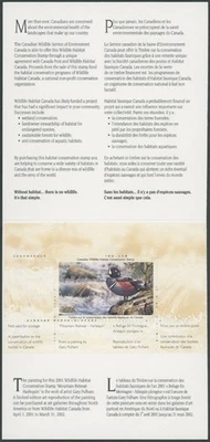 2001 年加拿大联邦 WILDLIFE Habitat CONSERVATION,HARLEQUIN DUCK,VD.#FWH17 — 第 1/2 张图片