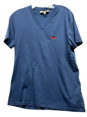 Camiseta para hombre Burberry London mediana azul algodón cuello en V (H2) Foto 1 de 4
