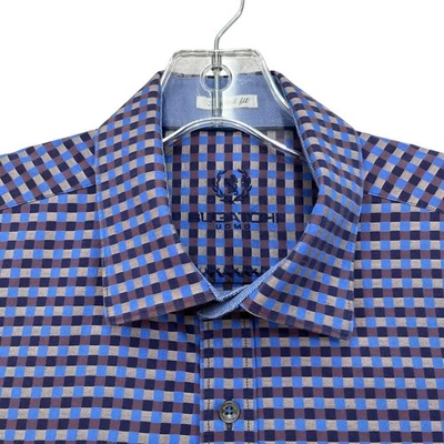 Bugatchi Uomo Designer Shirt Men's L Tailored Luxe Check Cotton Spread Collar - Image 1 of 4