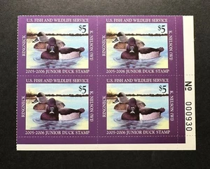 WTDstamps - #JDS13 2005 Platte # Block - US Junior Duck Stamp - postfrisch OG NH - Bild 1 von 2