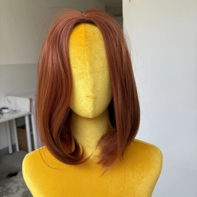 Pelucas cosplay rectas resistentes al calor de cabello sintético Halloween rojo cobre Foto 1 de 4