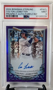 Colton Ledbetter Auto Purple #087/120 2024 Bowman Sterling PA-CL PSA 9 MINT Rays - Picture 1 of 2