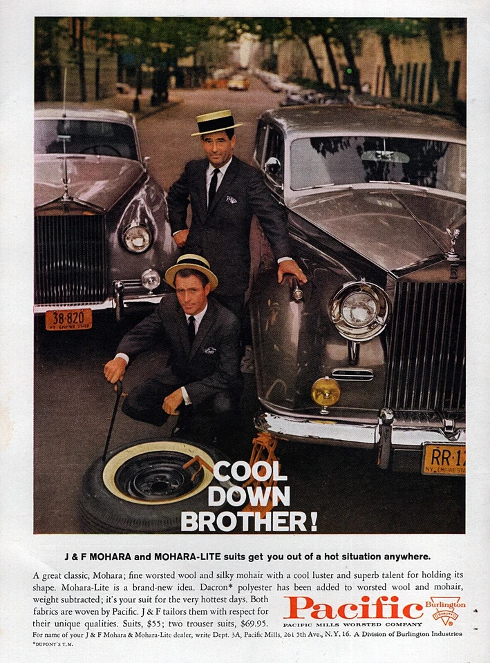 1960 年劳斯莱斯 Silver Cloud II 原装太平洋服装彩色印刷广告 — 第 1/1 张图片