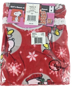 Snoopy Woodstock Microfleece Nightgown & Doll Gown Set Holiday Children's Size 6 - Picture 1 of 5
