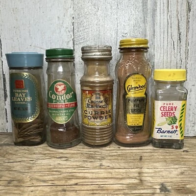 Vtg Barnett Glenwood Condor Crosse AnnPage Spice Jar Bottle Lot Of 5 Advertising - Image 1 of 4