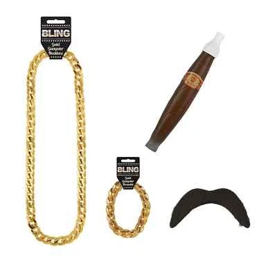 Oro Colombiano Cartel de la Droga Jefe Vestido Elegante Distribuidor de Disfraces Pablo Escobar Ciervo Foto 1 de 4