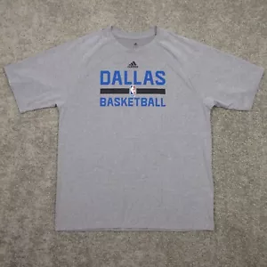 Dallas Mavericks Shirt Adult Large Gray Heather Adidas Basketball NBA Climalite - Picture 1 of 8