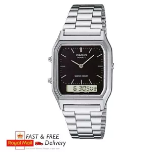 Orologio Casio AQ-230A-1D Uomo Orologio Classico Combi - Argento con Quadrante Nero - Foto 1 di 4