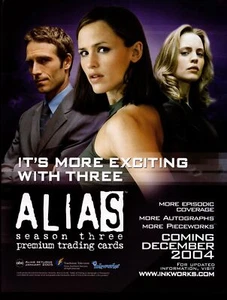 Alias Season 3 Three Trading Card Dealer Sell Sheet Promo Sale Jennifer Garner - Picture 1 of 2