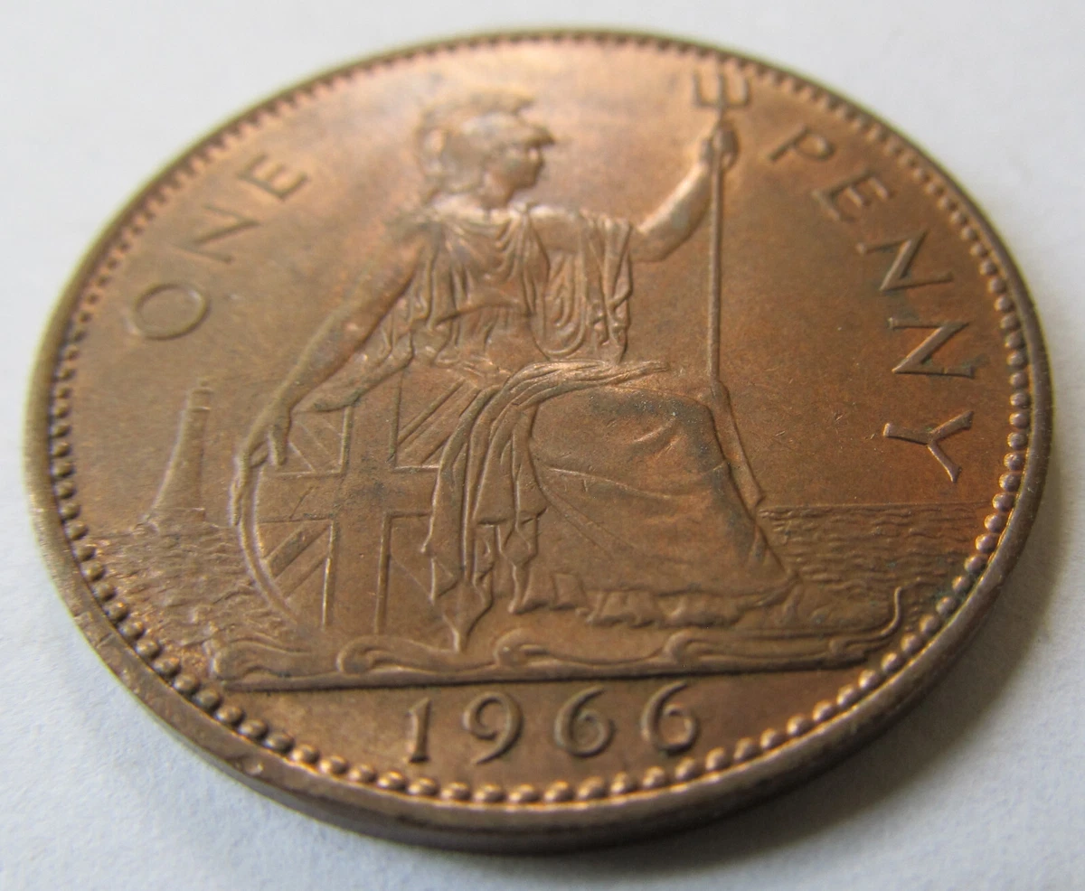 1966年 イギリス 1ペニー 硬貨 Yahoo!オークション - 【イギリス 1ペニー 硬貨/1966年】 英国 ONE PEN