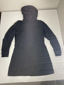REI Jacket Womens Raincoat Waterproof Hooded Black Lined Outdoors Size M - Picture 1 of 16