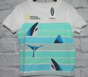 OLD NAVY NATIONAL GEOGRAPHIC GREEN WHITE SHARK T-SHIRT TEE BABY BOY 12-18 MONTHS