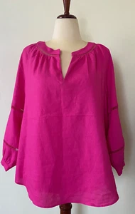ANNE KLEIN Womens Wrap Top Size L Pink Cap Sleeve V Neck NWT - Picture 1 of 11