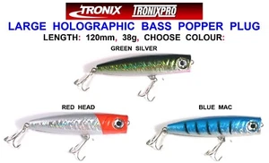 1 TRONIX LARGE BIG MOUTH BASS SURFACE POPPER PLUG PIKE PREDATOR SEA FISHING LURE - Picture 1 of 1