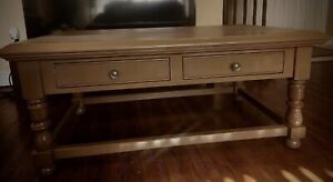 Solid 100% Wood Coffee Table with Drawers