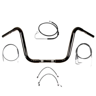 1 1/4" BBlack 12" Ape Hanger Handlebar Kit 2011-2015 Harley Softail w/ABS - Image 1 of 2