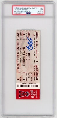 Mike Trout SIGNED Hits for Cycle Ticket Stub 5/2/13 LA Angels PSA 7 10 AUTOGRAPH - Image 1 of 2
