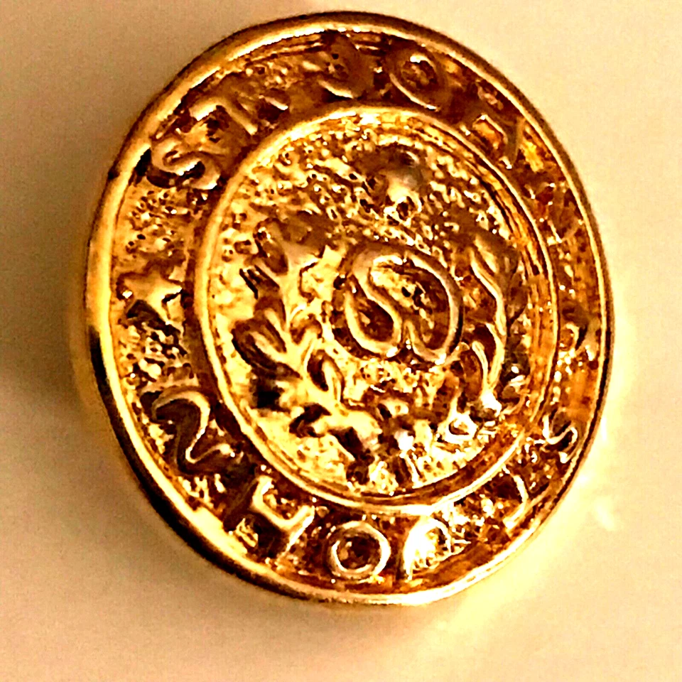 St John New York Gold Hauté Couture N.Y.C Designer Gold Vintage Button 20mm RARE - Image 1 of 4