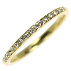  K18YG Diamond Ring Half Eternity - Auth free shipping from Japan- Auth SELBY_JA - Picture 1 of 3