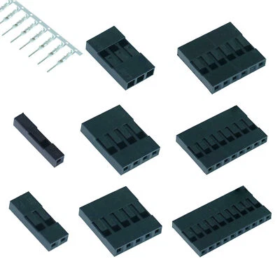 Dupont 2.54mm 1/2/3/4/5/6-20Pin Connector Housing Male Crimp Terminals Black - Image 1 of 4