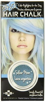 NUEVO Pelo Salpicaduras Tiza Color Pastel Resaltados Plata Luna Temporal 3.5 Gramos  Foto 1 de 3
