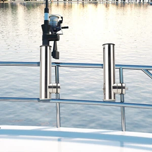 2 Stück Boot Edelstahl Bootsrutenhalter Angelrutenhalter für 19mm-25mm Reling - Bild 1 von 14