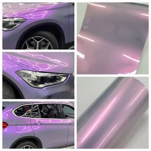 Gloss Dark Gray Shift to Lilac Purple Flip Chameleon Vinyl Car Wrap Film Roll - Picture 1 of 7