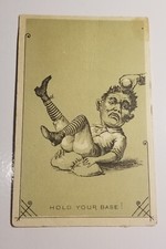 1880's Victorian Trade Card H804-10 Corner Clefs - Hold Your Base!