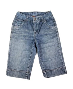 Jag Stretch Womens Long Flap Back Pocket Dark Wash Denim Bermuda Shorts Size OP - Picture 1 of 3