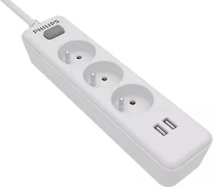Philips Regleta de 3-5 enchufes, 230 V, con 2 USB, Color Blanco - Imagen 1 de 12