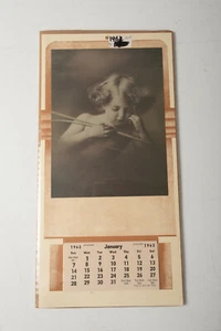 Little Girl Cherub 1962 con arco calendario peel away vintage (E2R-16) - Imagen 1 de 5