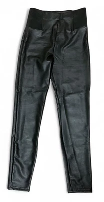 A New Day Skinny Black Faux Leather Pants Pull On Elastic Waist Size S - Image 1 of 3