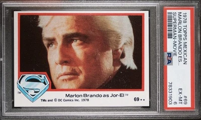 1978 TOPPS MEXICAN SUPERMAN-MOVIE #69 MARLON BRANDO PSA 6 EX-MINT POP 2 RARE!!! - Image 1 of 2