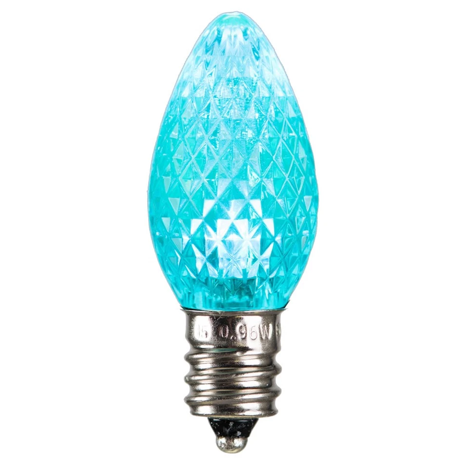 Vickerman C7 Faceted LED Teal Bulb .96W 25/Box - XLEDC7L-25 - Image 1 of 1