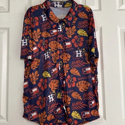 Houston Astros shirt Mens XL All over graphic floral Stadium Giveaway space city - Image 1 of 4
