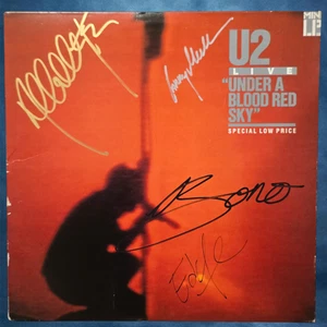 U2 - signed vinyl record - Under A Blood Red Sky - 4 signatures - Picture 1 of 2