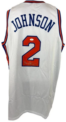 Larry Johnson autographed signed jersey NBA Charlotte Hornets JSA COA - Image 1 of 4