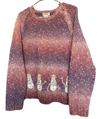 Suéter De Colección Para Mujer Talbots Feo Navidad XL Vacaciones Muñeco de Nieve Bordado Foto 1 de 4