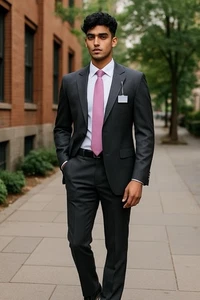 Joseph & Feiss Herren grau Nadelstreifen Kerb Revers 2 Knöpfe Wolle Blazer 38 Reg Neu mit Etikett - Bild 1 von 4