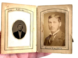 Antique Tintype Photo Album (20+) LONG crane HARRIS needles BROWN bowman FRAZIER - Picture 1 of 15