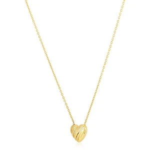 Collar Corazón Garabatos Alto Pulido Oro Amarillo 14k - Imagen 1 de 3