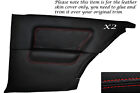RED STITCH 2X REAR FULL DOOR CARD SKIN COVERS FITS BMW 3 SERIES E30 COUPE 3DR