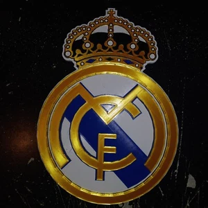 12-inch Real Madrid 3D Plastic Sign Crest BLACK CROWN Logo Memorabilia Sign - Picture 1 of 4