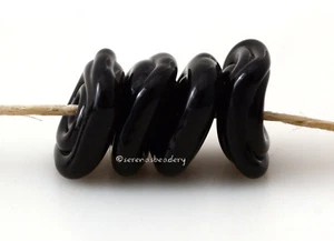 Juego de 4 discos cuadrados NEGRO * cuentas de vidrio de murano hechas a mano TANERES sra - Imagen 1 de 6