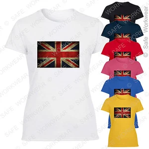 T-shirt donna vintage Union Jack - bandiera Inghilterra UK - ragazza vestibilità top alla moda - Foto 1 di 8